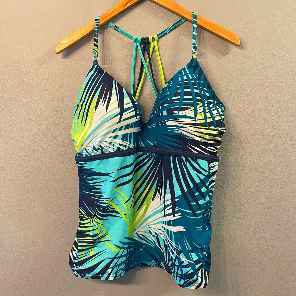 Palm print tankini swim top size XL (16)